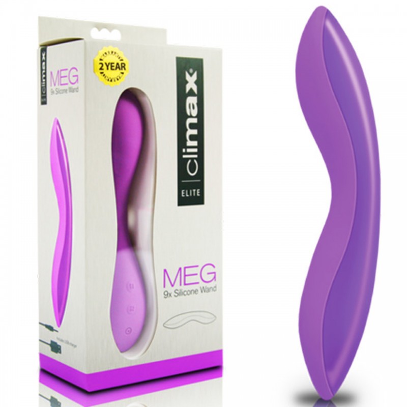 Climax Elite Meg 9x Silicone G-Spot Wand Vibe Purple